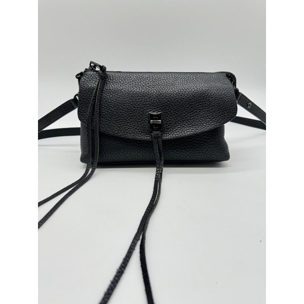 REBECCA MINKOFF Daren pebbled leather small crossbody bag - Black